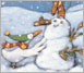 《茉莉村的冬天》堆雪人　34.5×56.5cm　壓克力、Fabriano 紙