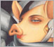 塔瑪拉豬畫像　19×15cm　水彩、不透明水彩、石墨