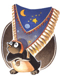 文章配圖-企鵝拿著代表賽夏族的旗幟