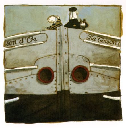 兩個男人站在船頭