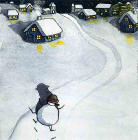 雪人走進了村莊