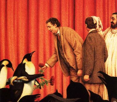 《南極，遙遠的知音》企鵝將花贈與人類