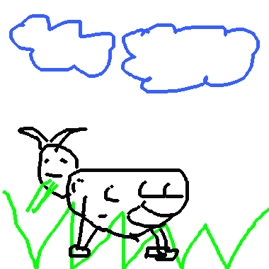 作品：小羊在吃草