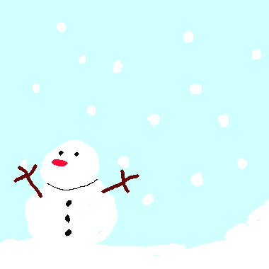 作品：雪地裡的雪人