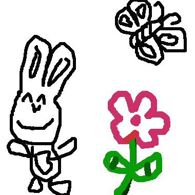 rabbit and butterfly