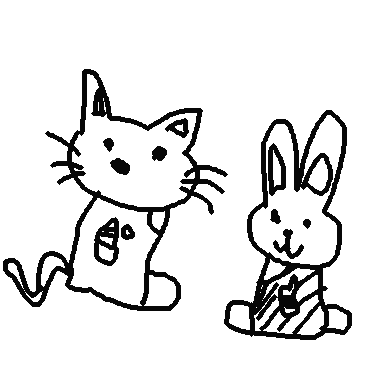 作品：兔兔和貓