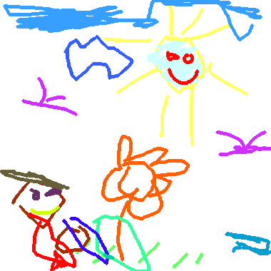 作品：太陽、花花和朋友