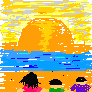 作品：偶爾全家來看夕陽