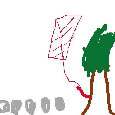風箏卡在樹上