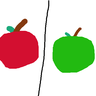红苹果和绿苹果。