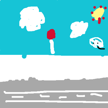 作品：在馬路上飛的氣球