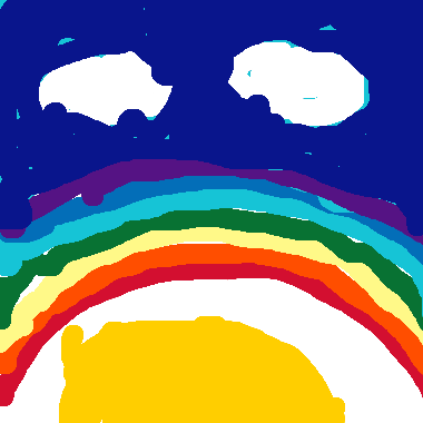 作品：彩虹和夕陽