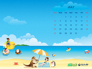 2025年7月月曆桌布示意圖
