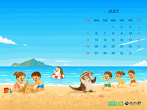 2026年7月月曆桌布示意圖
